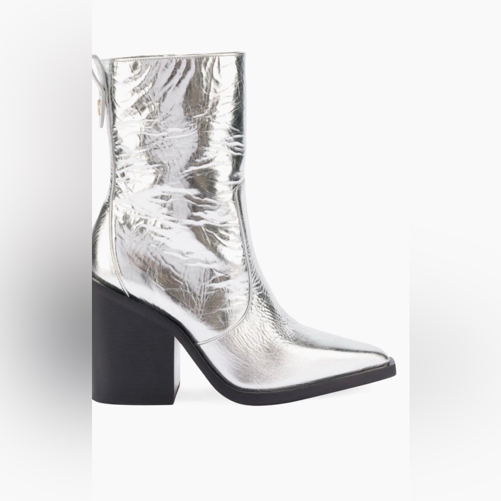 Larroude James  Silver Ankle Boots 5.5